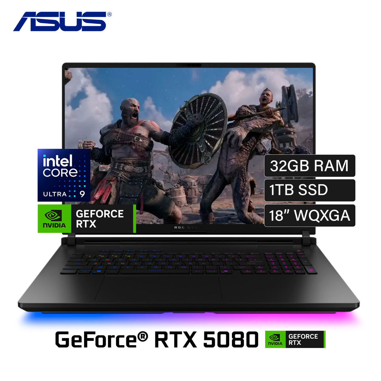 Laptop Asus Rog Strix Scar 18 (2025) G835LW-SA152W Intel Core Ultra 9 275HX Ram 32GB Disco 1TB SSD Video Nvidia RTX 5080 16GB 18" WQXGA Windows 11