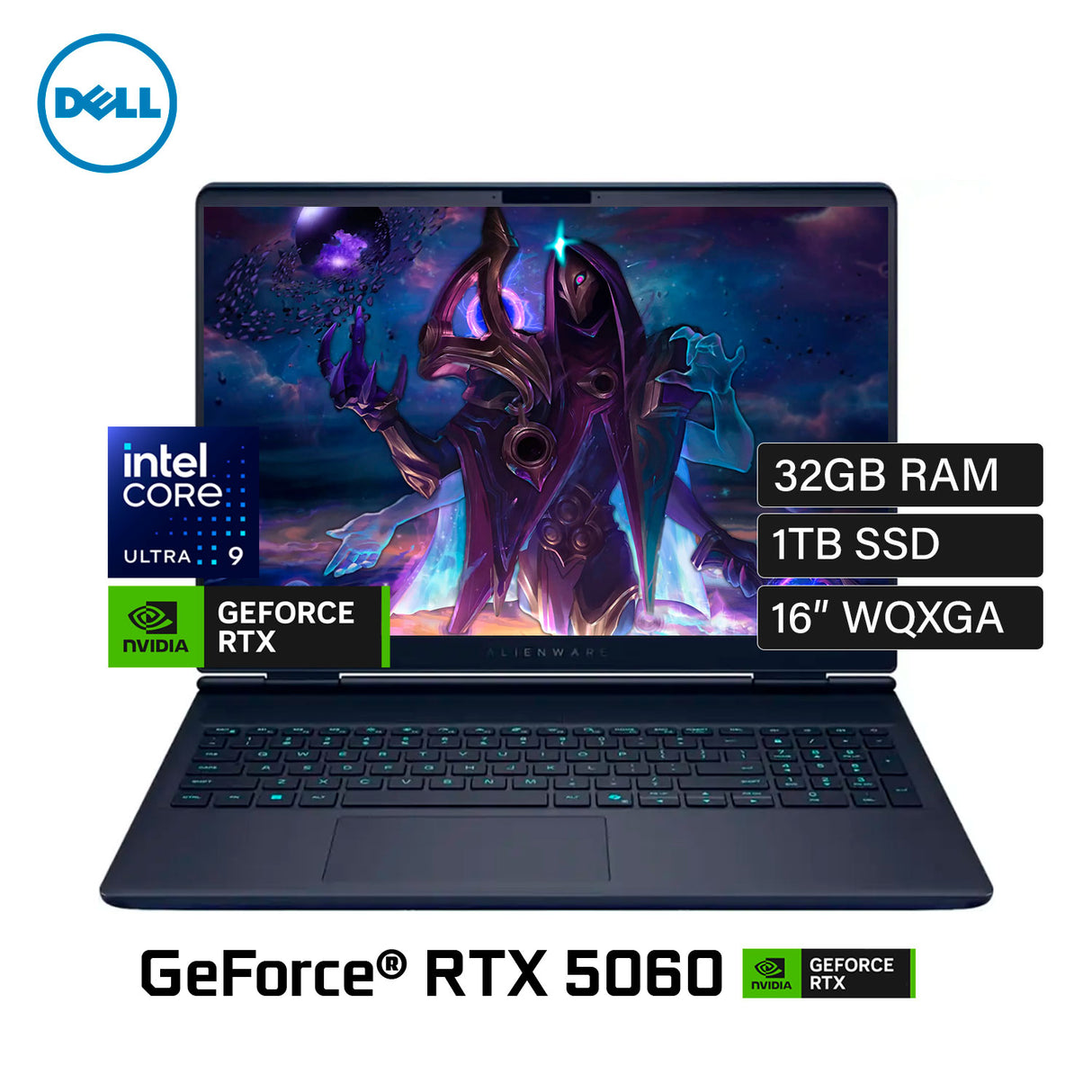 Laptop Dell Alienware 16X Aurora Intel Core Ultra 9 275HX Ram 32 GB Disco 1 TB SSD Video NVIDIA RTX 5060 8 GB 16″ WQXGA Windows 11