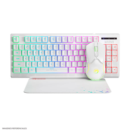 Kit Marvo 3-in-1 Gaming Combo (CM310WH) Blanco
