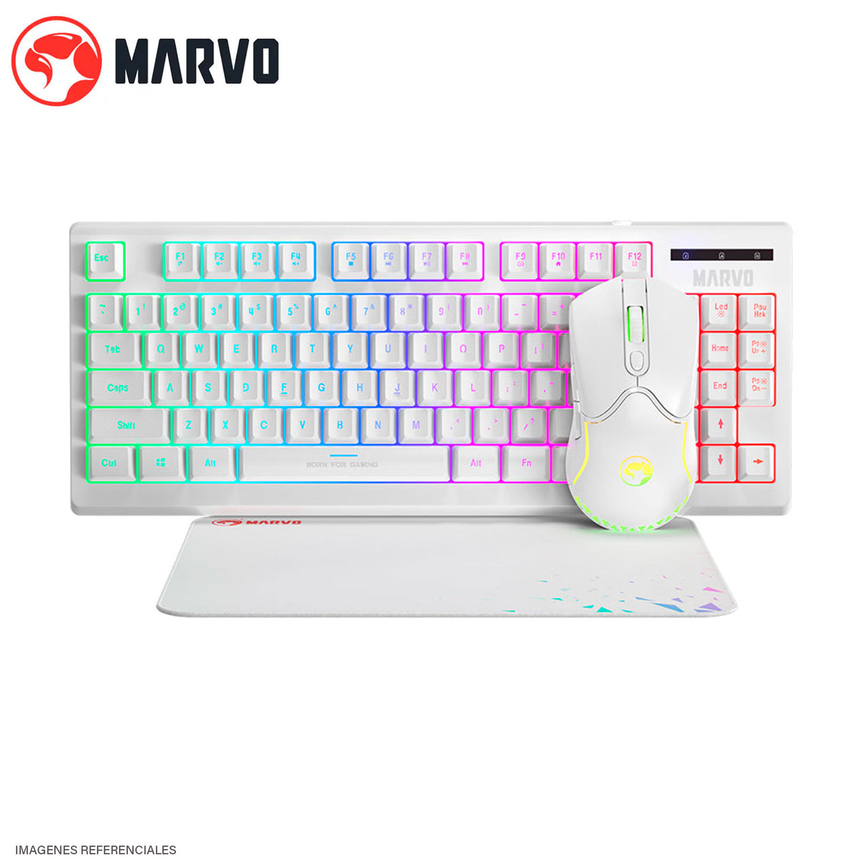 Kit Marvo 3-in-1 Gaming Combo (CM310WH) Blanco