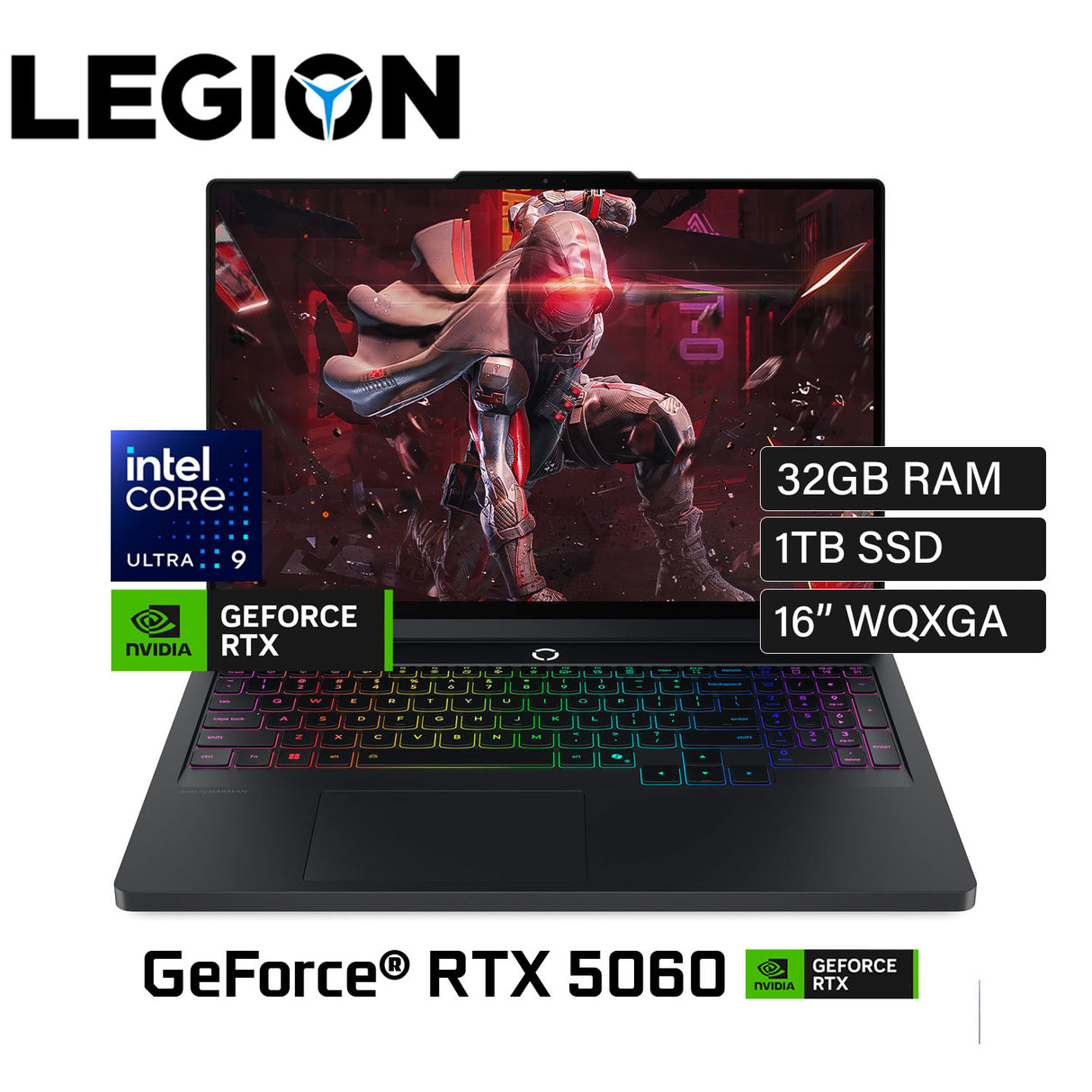Laptop Legion 5 16IAX10 Intel Core Ultra 9 275HX Ram 32GB SSD 1TB Nvidia RTX 5060 8GB 16" WQXGA Windows 11 (83NX0000US)