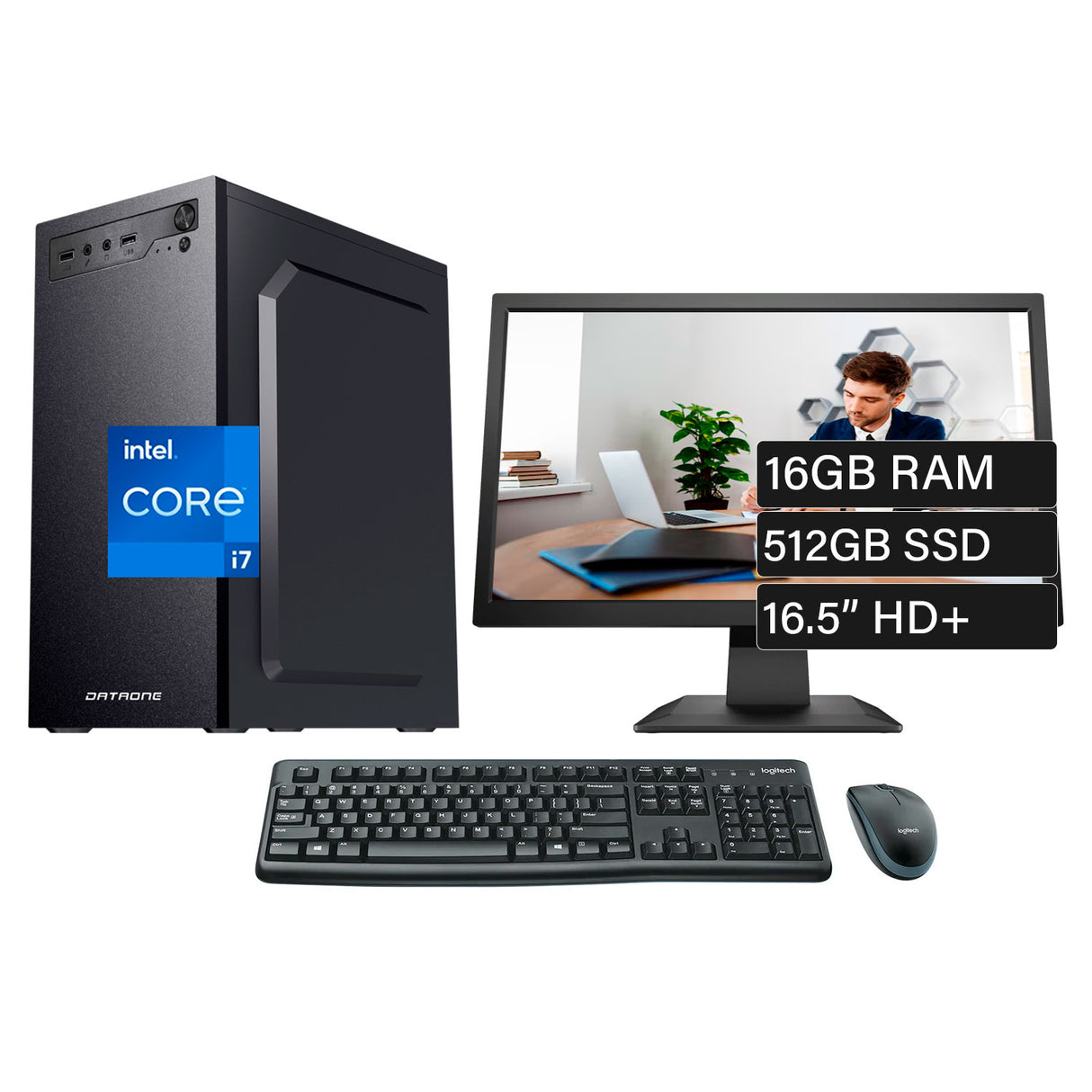 Computadora Intel Core i7 12700 Ram 16GB Disco 512GB SSD HP P204V 16.5"