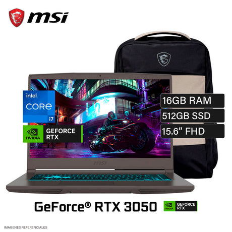 Laptop MSI Thin 15 B13UC-3075XPE Intel Core i7 13620H Ram 16GB Disco 512GB SSD RTX 3050 4GB 15.6" FHD FreeDos (9S7-16R831-3075) 2 AÑOS DE GARANTIA