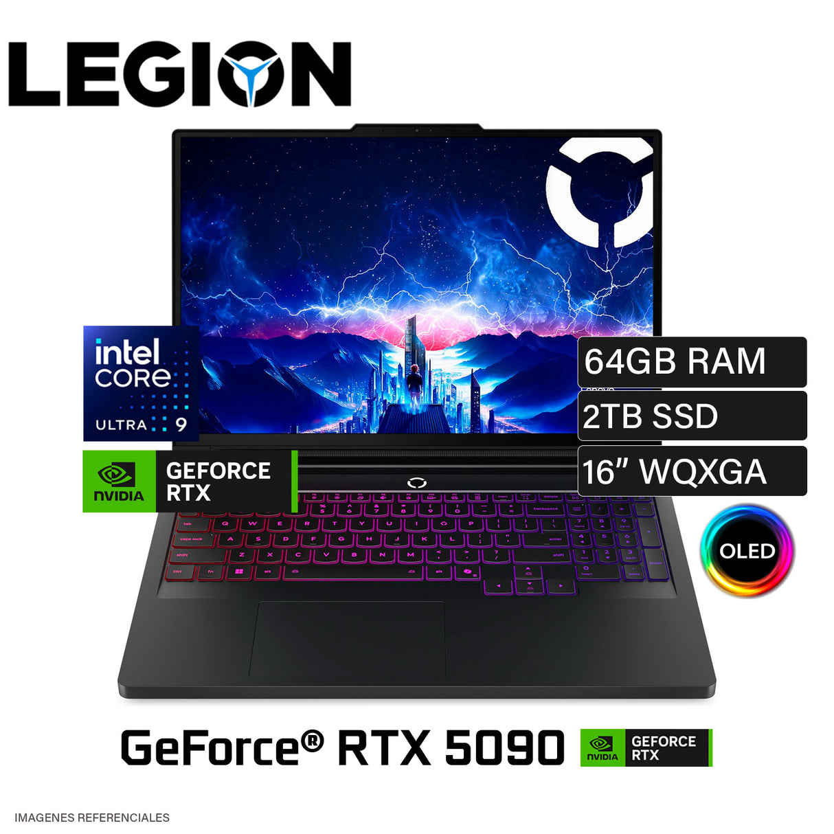 Laptop Lenovo Legion 7 16IAX10H Intel Core Ultra 9 275HX Ram 64GB Disco 2TB SSD Video Nvidia RTX 5090 16GB 16" WQXGA (83F50019US)