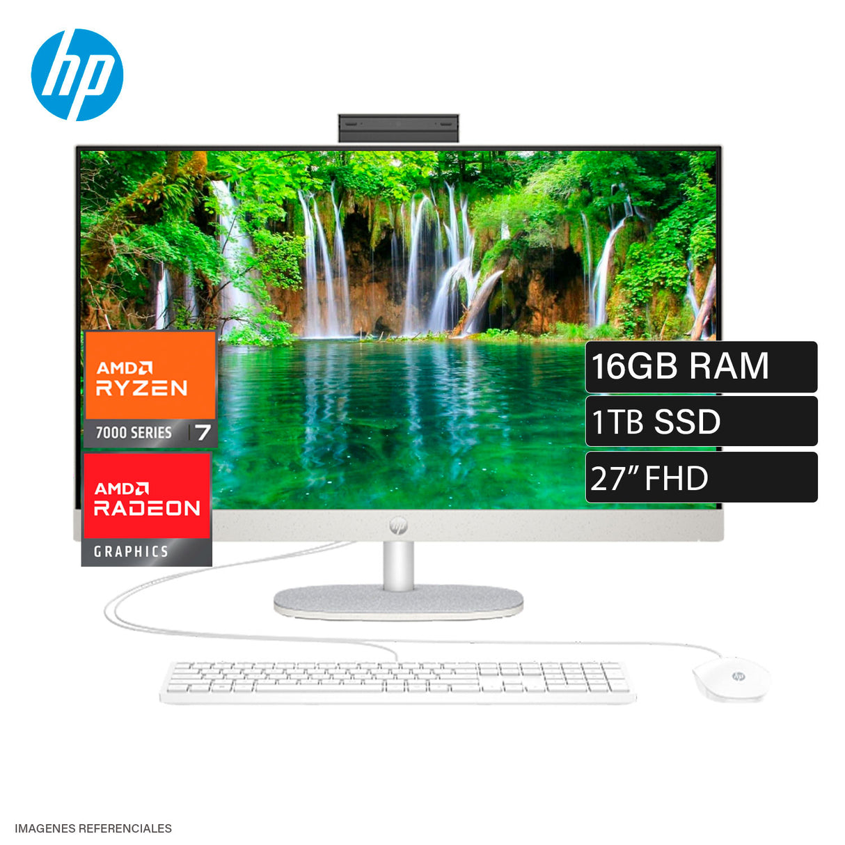 Hp Aio All In One CR0278LA Ryzen 7 7730U Ram 16gb Disco 1TB SSD 27" FHD Táctil Windows 11 (BM6N9LA#ABM)
