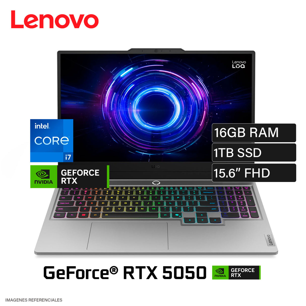 Laptop Lenovo LOQ 15IRX10 Intel Core i7 13650HX Ram 16GB Disco 1TB SSD Nvidia RTX 5050 8GB 15.6" FHD FreeDos (83JE00FYLM)