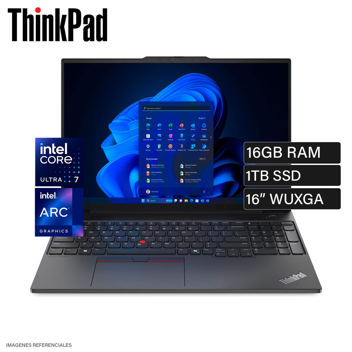 Laptop Lenovo ThinkPad E16 Gen 2 Intel Core Ultra 7 155H Ram 16GB Disco 1TB SSD 16" WUXGA Windows 11 Pro (21MB0012LM)