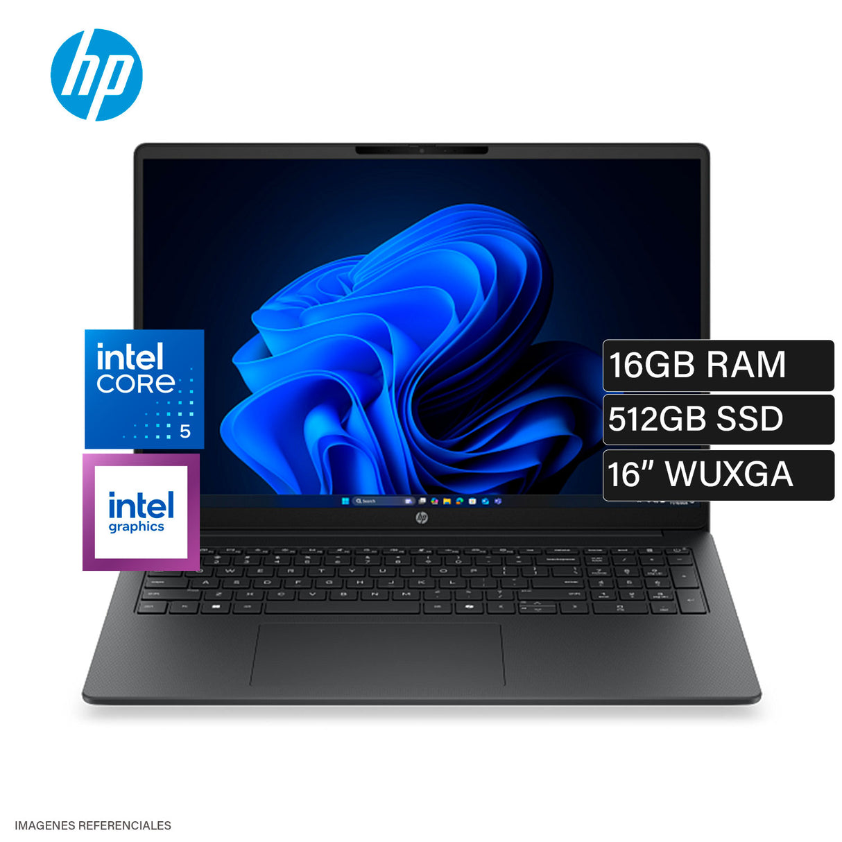Laptop HP 200 G2 Intel Core 5 120U Ram 16GB Disco 512GB SSD 16" WUXGA FreeDOS (D61LBAT)