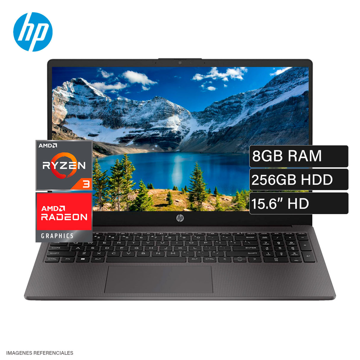 Laptop HP 255 G10 Ryzen 3 7230U RAM 8GB Disco 256GB SSD 15.6" HD FreeDOS (A9BS1LT#ABM)