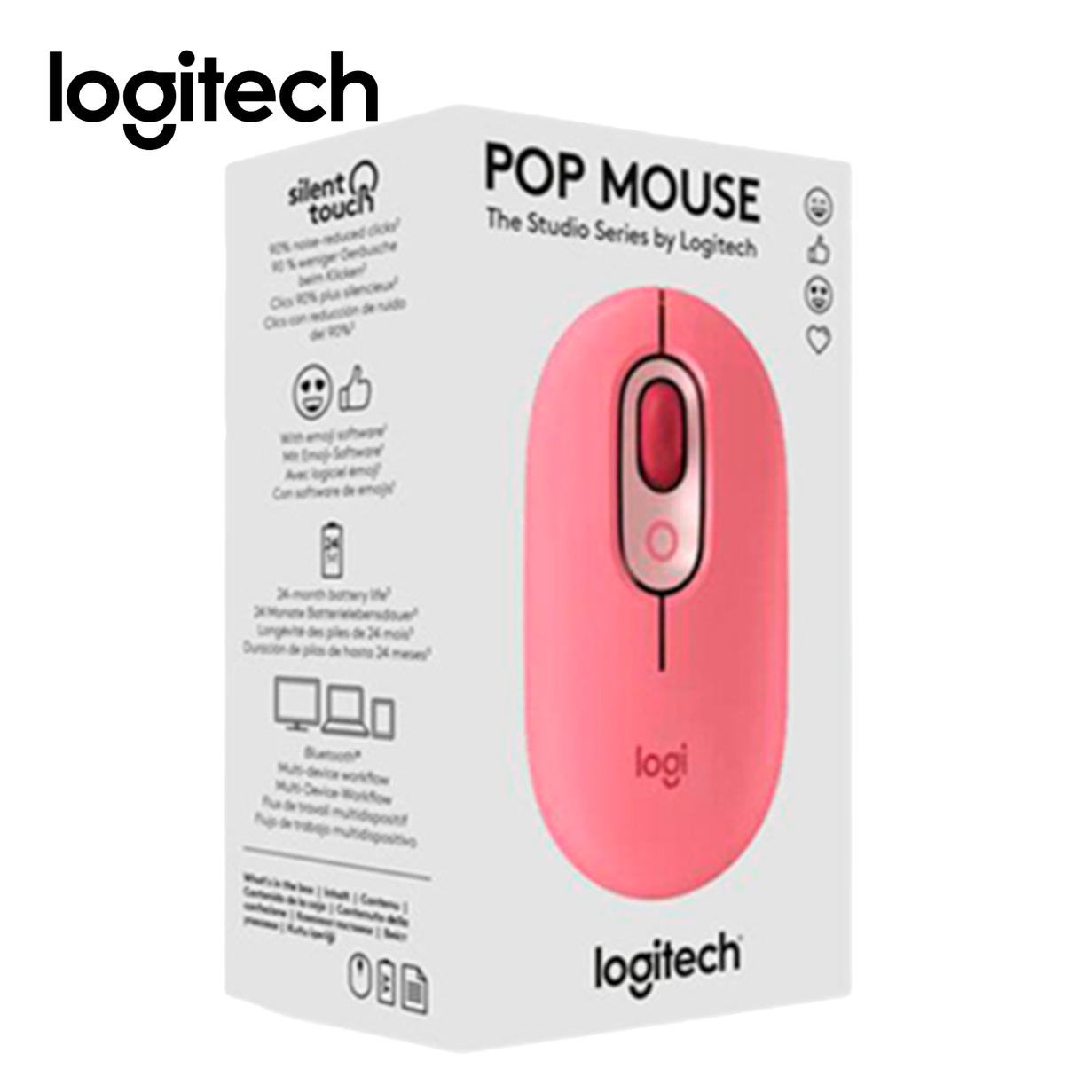 Mouse Logitech Pop Bluetooth Coral/ Rosado (920-01075)