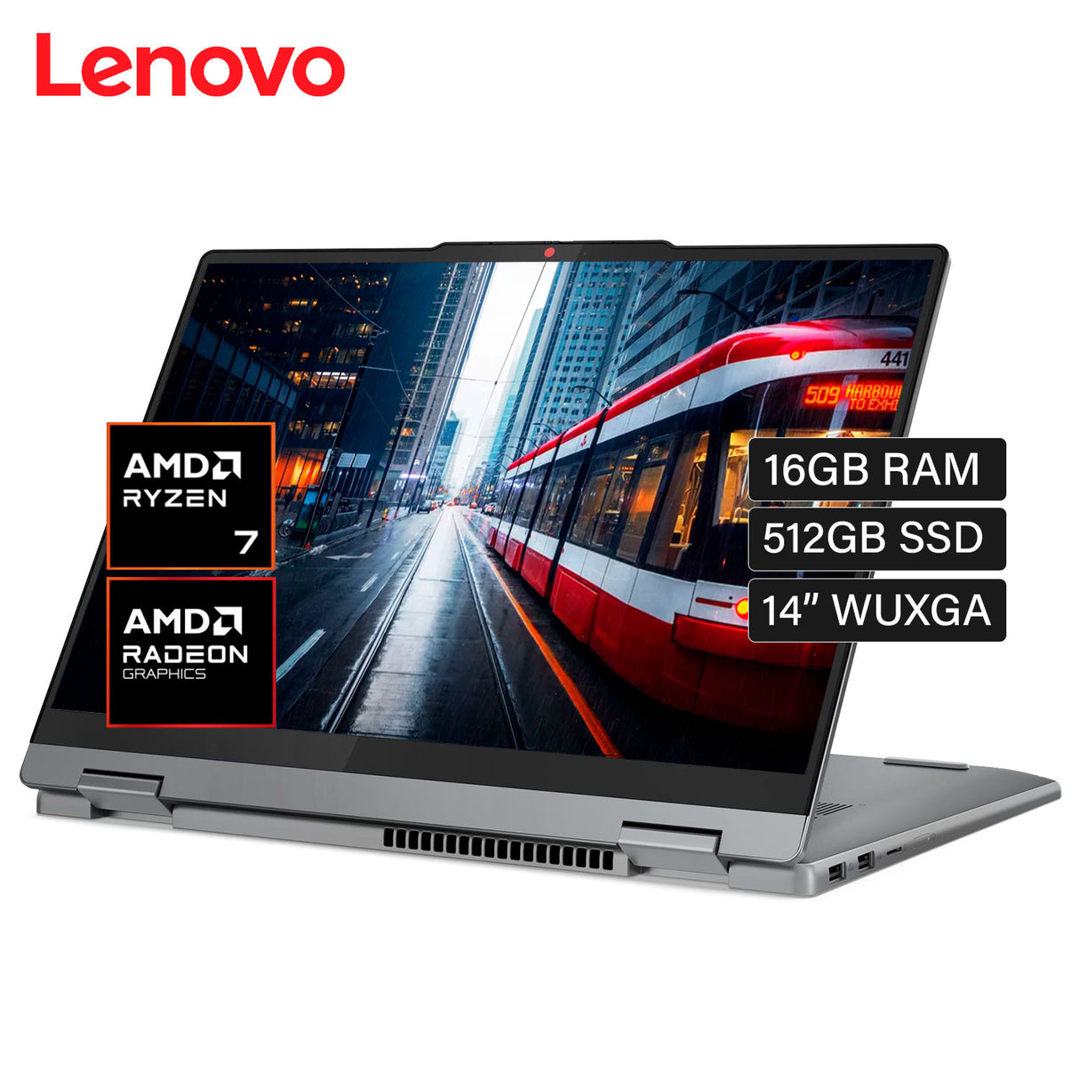 Laptop Lenovo IDEAPAD 5 2-IN-1 14AHP9 Ryzen 7 8845HS Ram 16GB Disco 512GB SSD 14" WUXGA FreDos (83DR007QLM)
