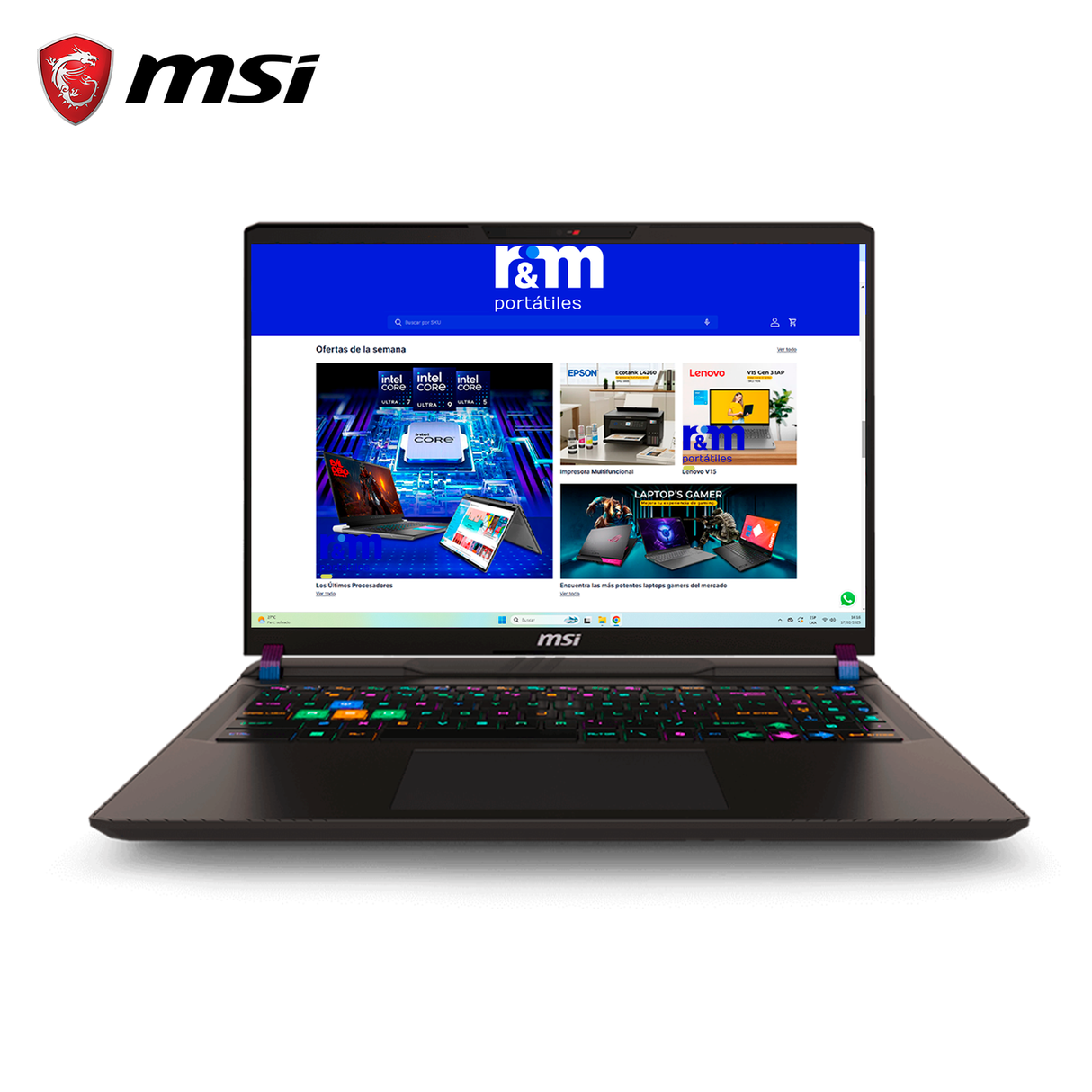 Laptop MSI Vector HX A14VHG-278US Intel Core i9 14900HX RAM 32GB Disco 1TB SSD Video Nvidia RTX 4080 12GB 16" QHD Windows 11