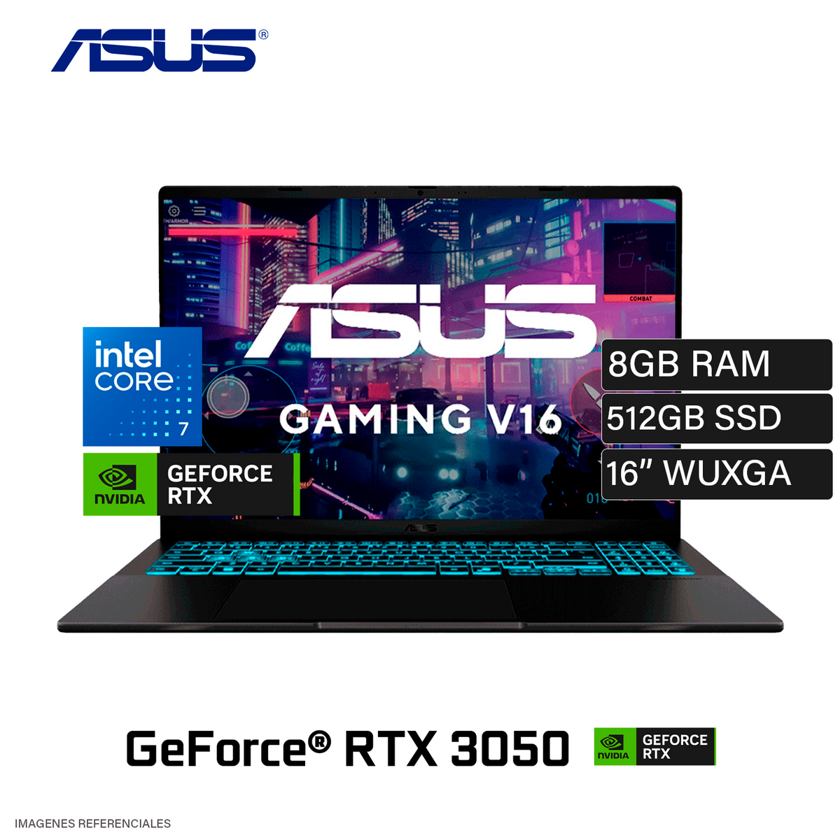 Laptop ASUS V16 V3607VJ-TK286W Intel Core 7-240H RAM 8GB Disco 512GB SSD NVIDIA GeForce RTX 3050 6GB 16″ WUXGA Windows 11 (90NB15V1-M00KR0)