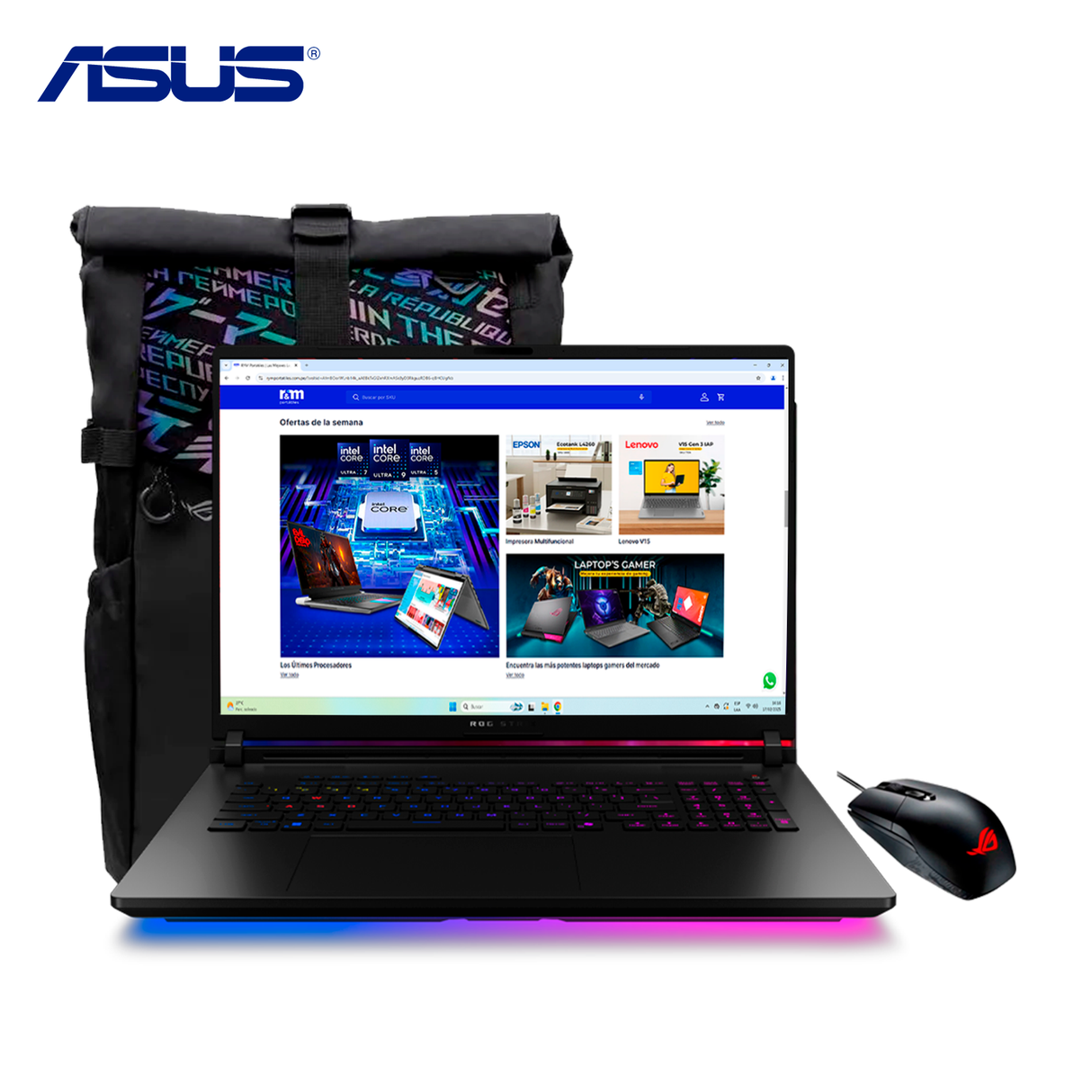 Laptop Asus ROG Strix SCAR G18 G835LX-SA119W Intel core Ultra 9 275HX Ram 64GB Disco 2TB SSD Video Nvidia RTX 5090 24GB 18" 2.5K Windows 11