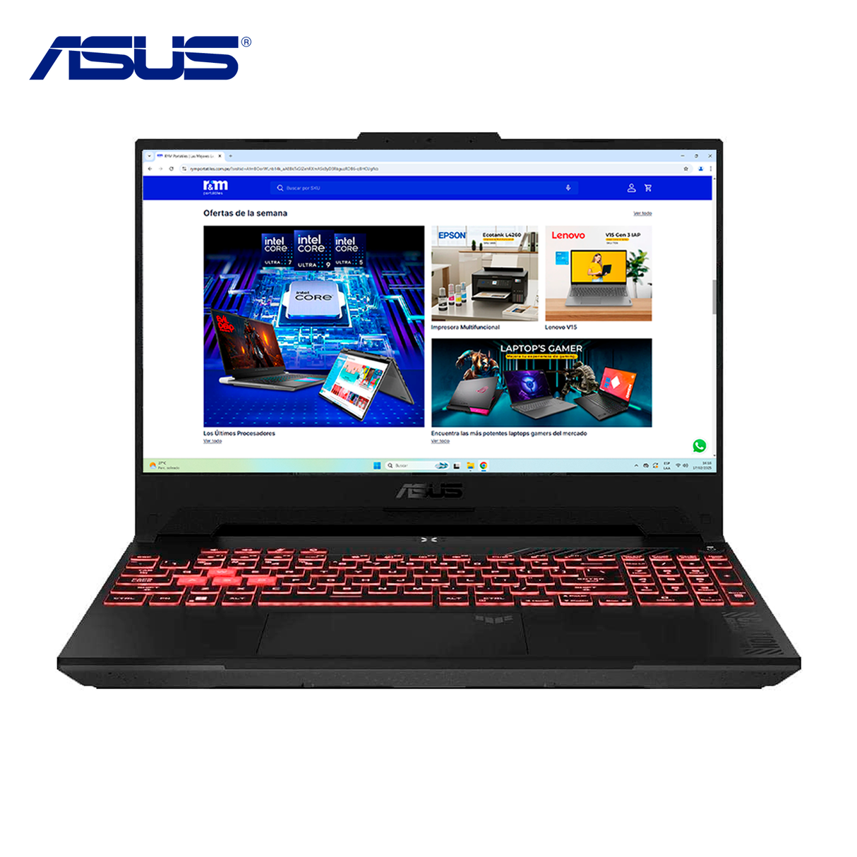 Laptop ASUS TUF Gaming FA506NFR-HN014 Ryzen 7 7435HS Ram 16GB Disco 512GB SSD Video Nvidia RTX 2050 4GB 15.6" FHD FreeDos