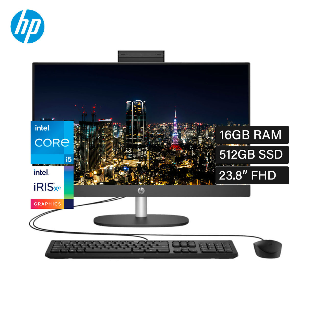 HP AIO Pro One 240 G10 Intel Core I5 1334U Ram 16GB Disco 512 SSD 23.8" FHD (B88BKAT)