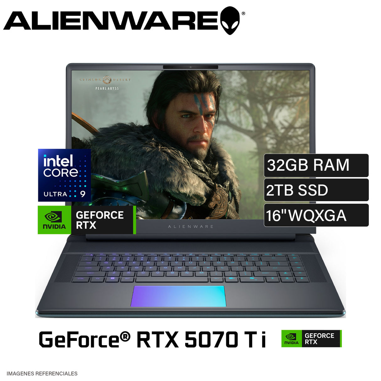 Laptop Dell Alienware 16 Area 51 LAA16520-9499BLU-PUS Intel Core Ultra 9 275HX RAM 32GB Disco 2TB SSD NVIDIA RTX 5070 Ti 12GB 16" WQXGA Windows 11