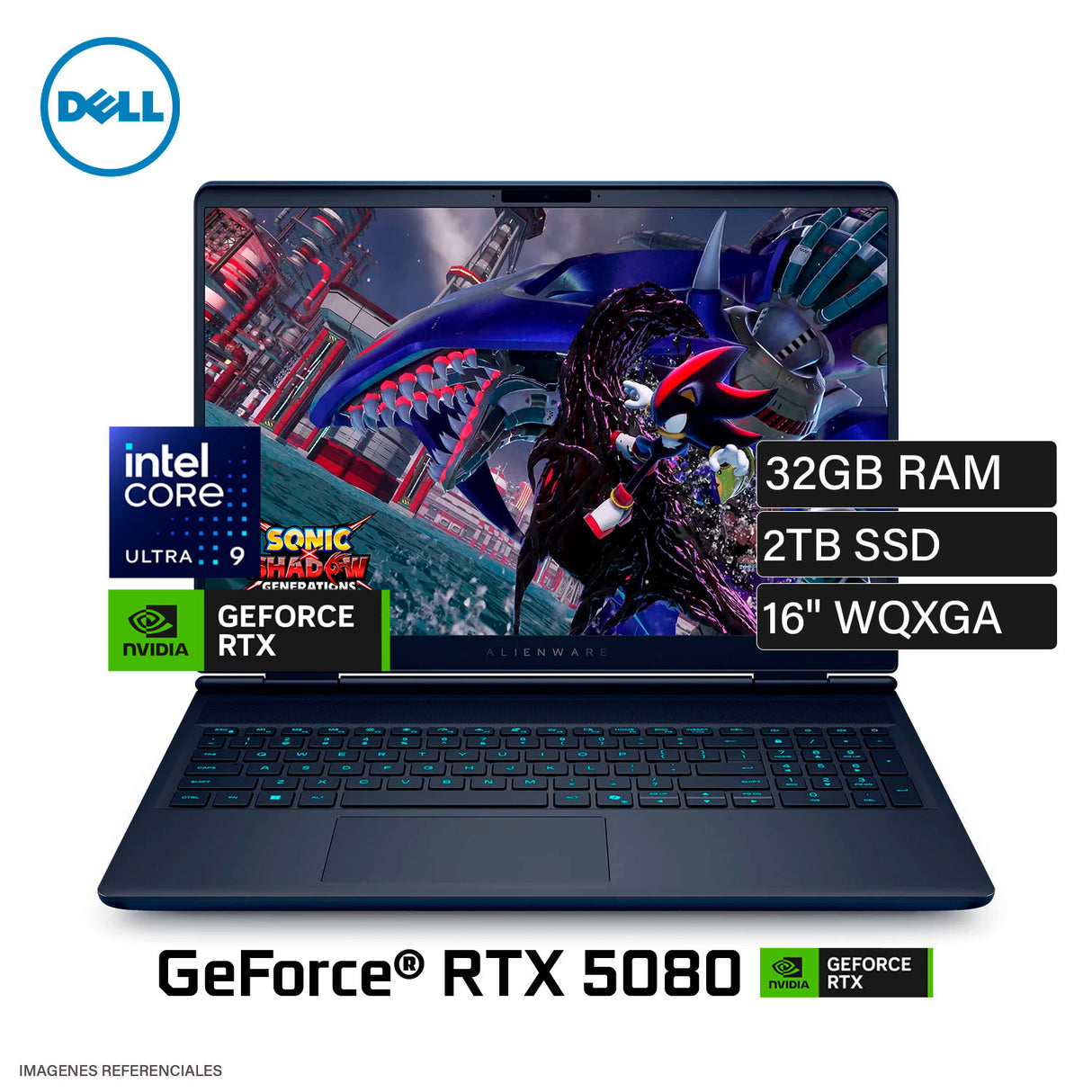 Laptop Dell Alienware Area-51 16 AA16250 Intel Core Ultra 9 275HX 32 GB RAM 2 TB SSD NVIDIA RTX 5080 16 GB Pantalla 16" WQXGA Windows 11