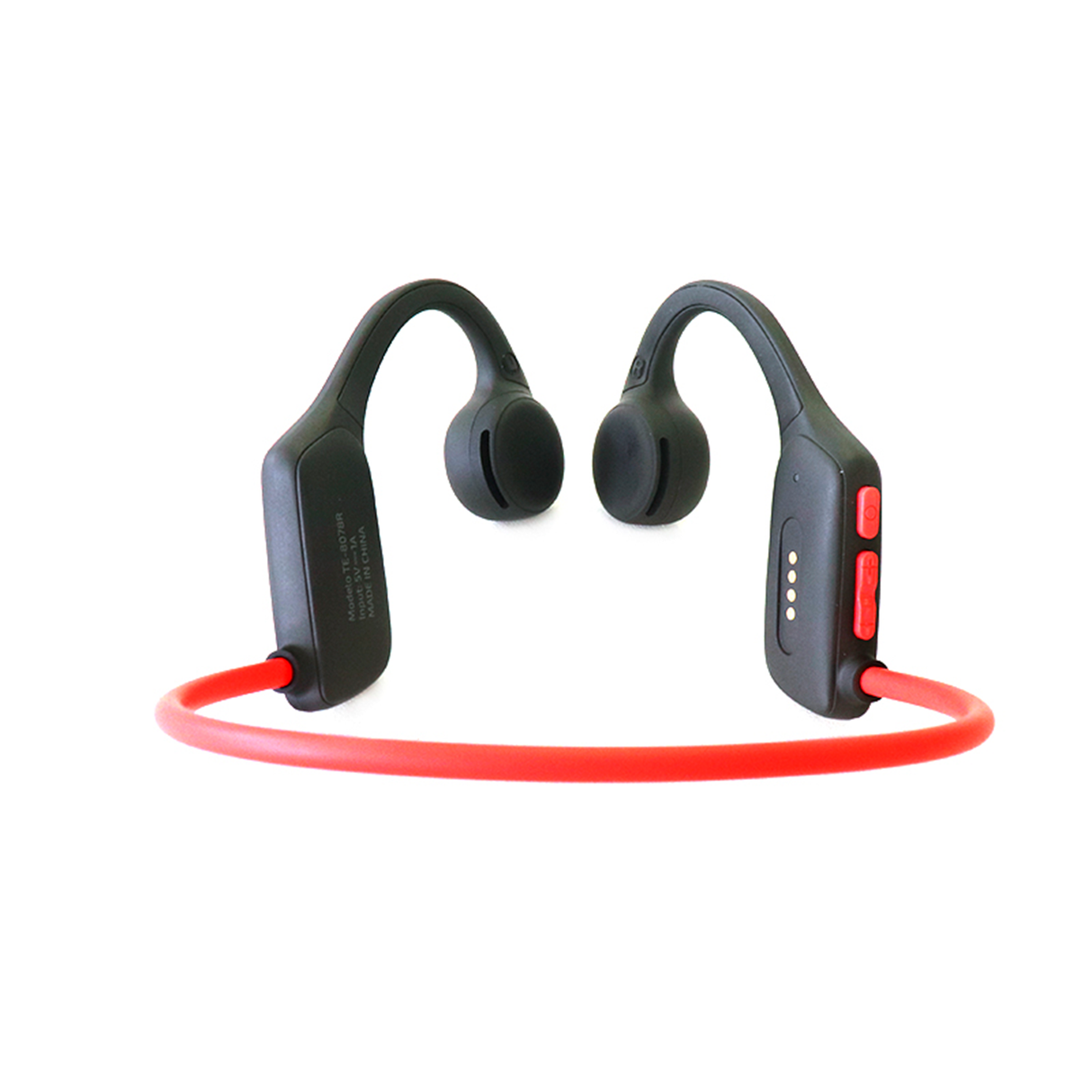 Audífono De Conducción De Aire TE- 8078R Rojo Y Gris