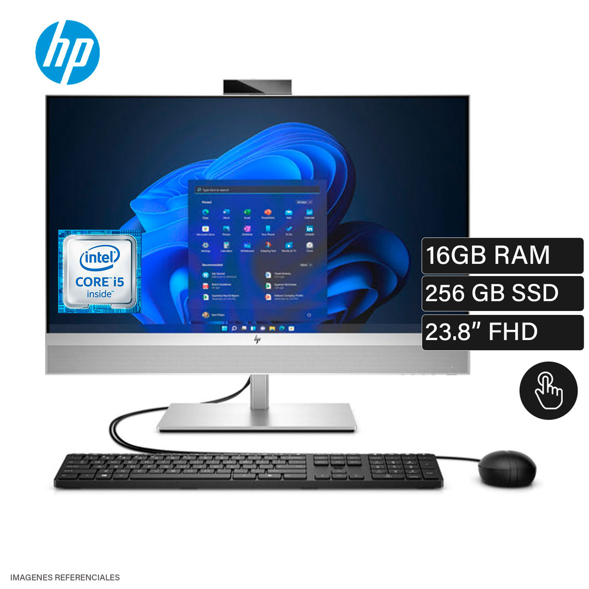 All in One AIO HP EliteOne 800 G5 Intel Core i5 9600 Ram 16GB Disco 256GB SSD 23.8″ FHD Tactil Windows 11 (2X030LS) OPEN BOX