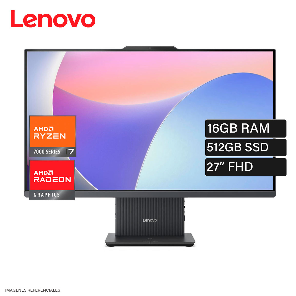 All in One Lenovo IdeaCentre AIO 27ARR9 AMD Ryzen 7 7735HS Ram 16GB Disco 512GB SSD 27″ FHD FreeDOS (F0HQ0096LD)