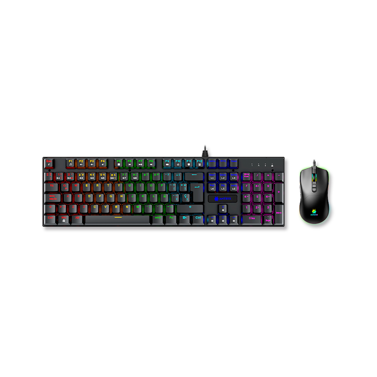 Kit Gaming Teclado Mecanico + Mouse Antryx GC-3100 Black Blue Switch
