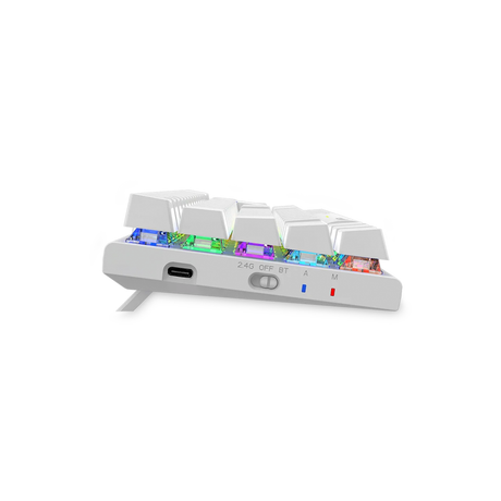 Teclado Mecánico Inalámbrico TKL Antryx MK825 TRIX White Blue Switch Wifi Bluetooth
