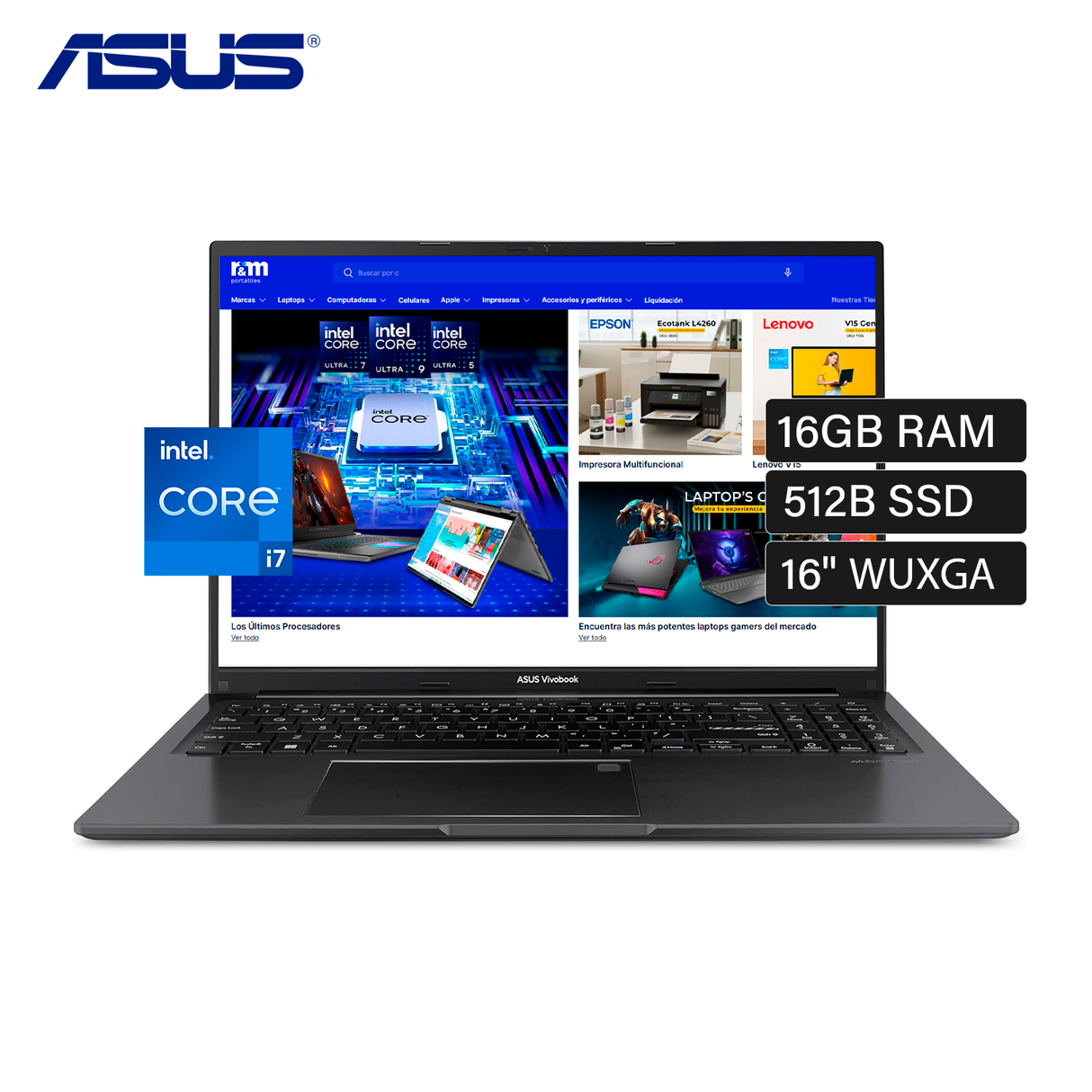 Laptop Asus X1605VA-MB1440 Intel Core i7 13620H RAM 16GB Disco 512GB SSD 16" WUXGA FreeDos (90NB10N3-M01VD0)