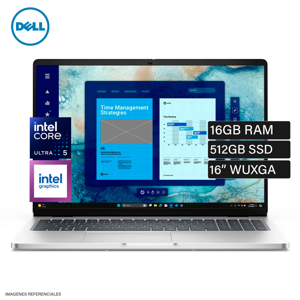 Laptop Dell Pro 16 PC16250 Intel Core Ultra 5 235U 16GB RAM 512GB SSD 16" WUXGA Windows 11 Pro