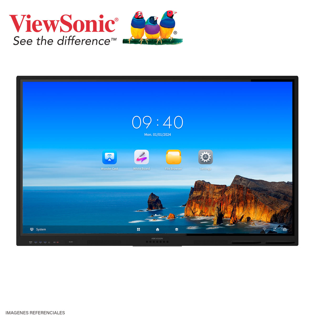 Pantalla Interactiva Hikvision DS-D5B75RB/EL 75" Táctil 4K 3840×2160 Android 13 Cámara Web 8MP (321000678)
