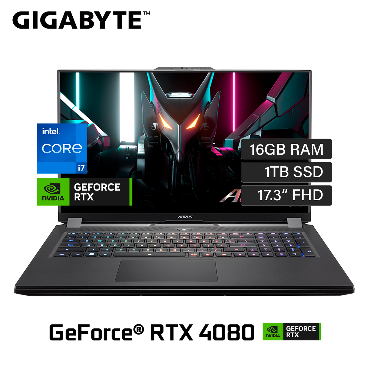Laptop Gigabyte AORUS 17H BXF (2023) Intel Core i7 13700H RAM 16GB Disco 1TB SSD Video RTX 4080 12GB 17.3" FHD Windows 11