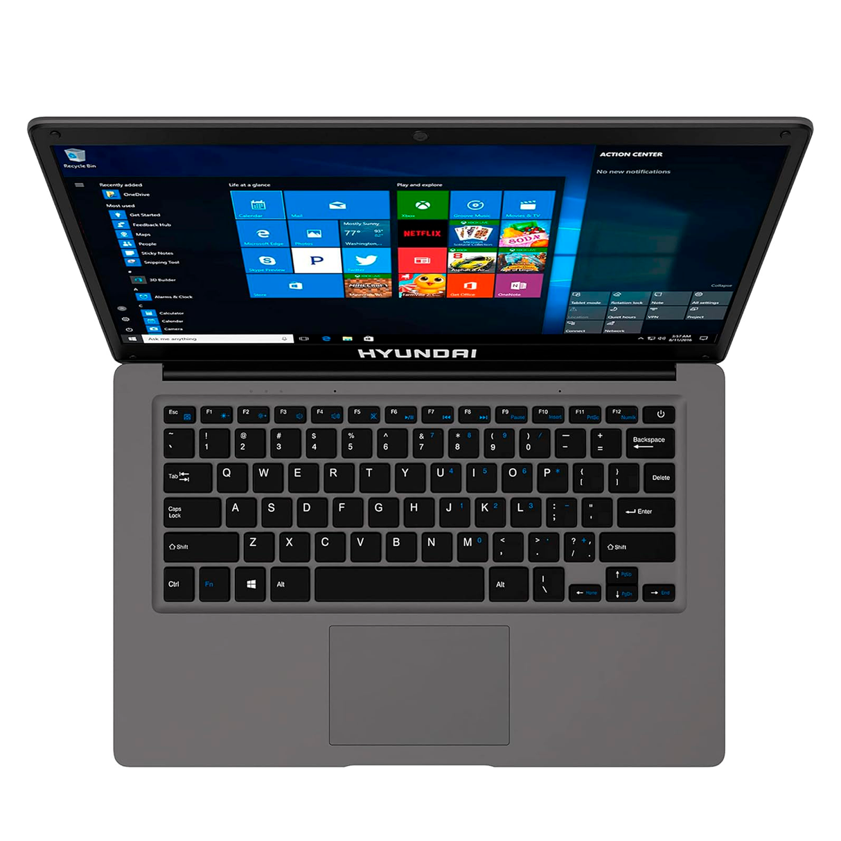 Laptop HYUNDAI Hybook Intel Celeron N4020 RAM 4GB Disco 128GB eMMC 14.1" HD Windows 11 Español