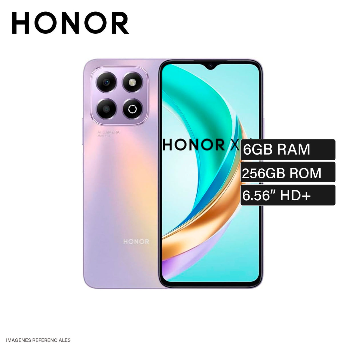 Celular Honor X6B Almacenamiento 256GB Ram 6GB 6.56" HD+ Starry Purple (JDY-LX3P)