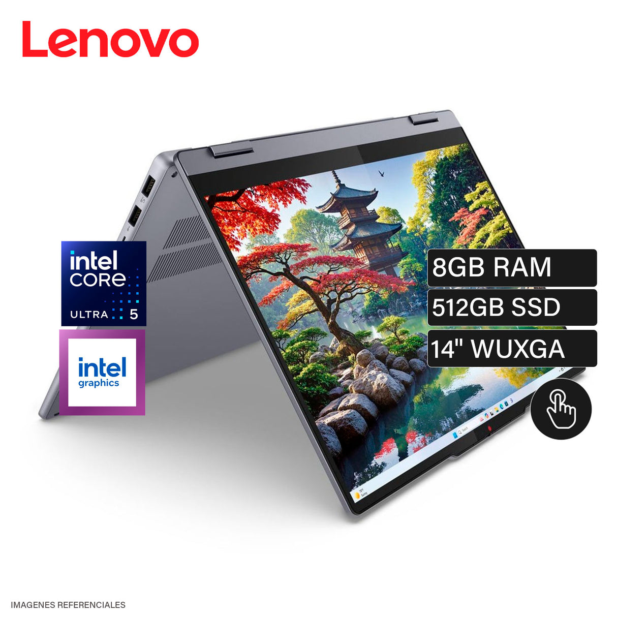 Laptop Lenovo IdeaPad 5 2-en-1 14IAL10 Intel Core Ultra 5 225V 8GB RAM 512GB SSD 14″ WUXGA Táctil Windows 11 (83KR0047US)