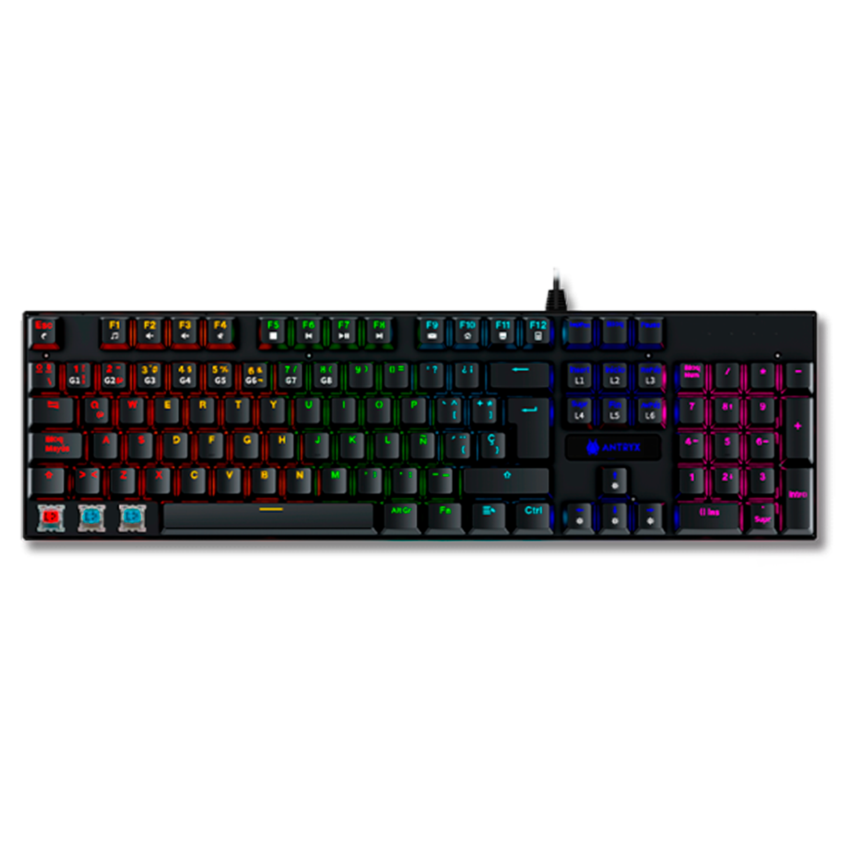 Kit Antryx GC-3100 X3 Black Teclado Switch Blue Mouse Y Auricular