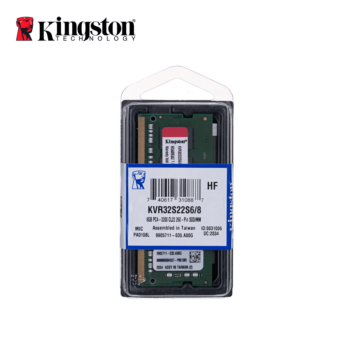 Memoria RAM Kingston para Laptop 8GB PC3L 12800MHz SODIMM