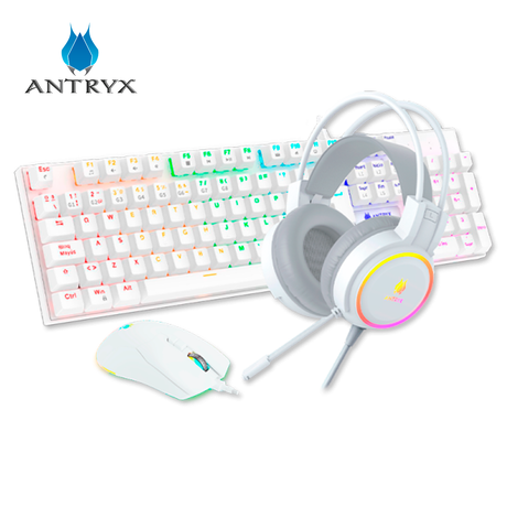 Kit Antryx GC-3100 X3 Black Teclado Switch Blue Mouse Y Auricular