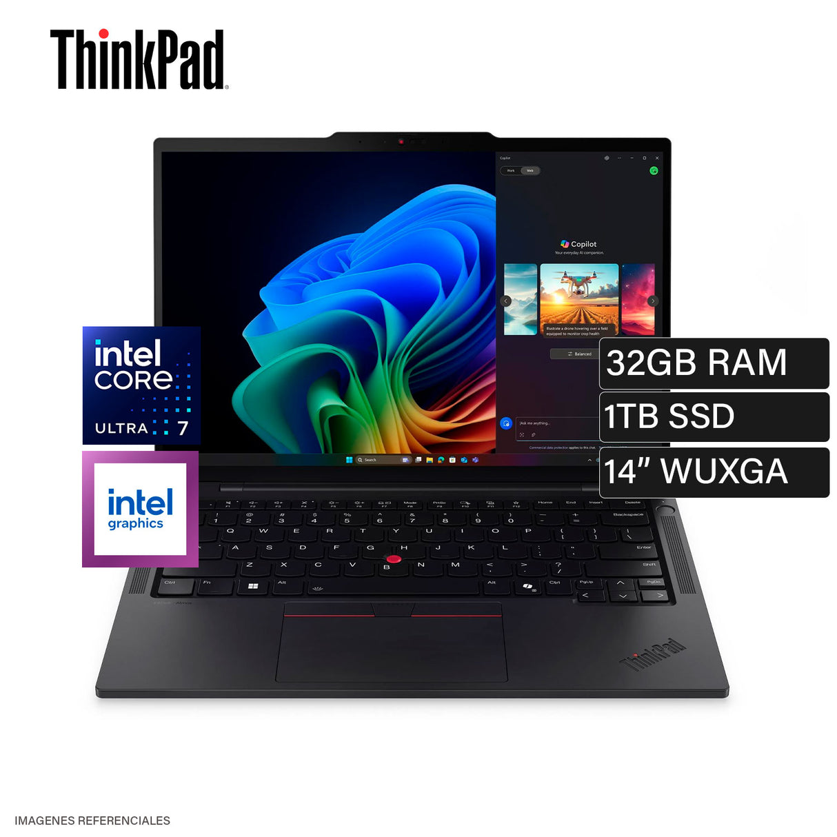 Laptop Lenovo ThinkPad T14s Gen 6 Intel Core Ultra 7 255U Ram 32GB Disco 1TB SSD 14″ WUXGA Windows 11 Pro Open Box