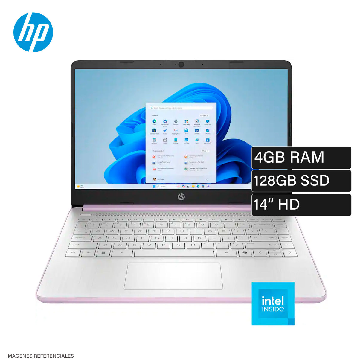 Laptop HP 14-DQ6104DX Intel N150 Ram 4GB Disco 128GB SSD Gráficos Intel Integrados 14″ HD Windows 11 (D0SN8UA#ABA)