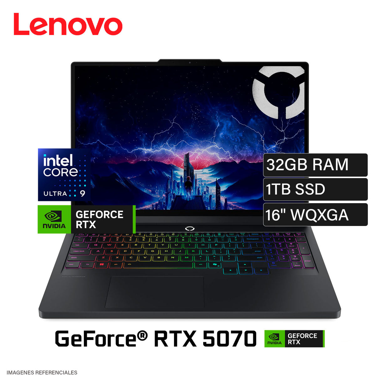 Laptop Lenovo Legion Pro 5 16IAX10 Intel Core Ultra 9 275HX RAM 32GB Disco 1TB SSD NVIDIA RTX 5070 8GB 16" WQXGA Windows 11 (83F3000HUS)