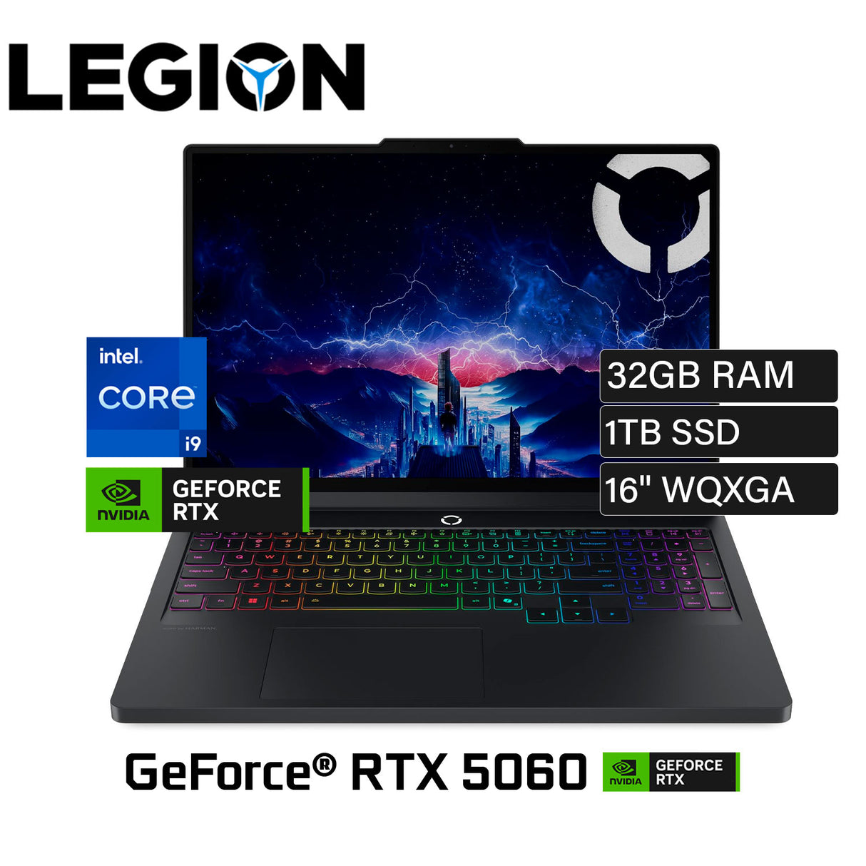 Laptop Lenovo Legion Pro 5 16IRX10 Intel Core I9 14900HX RAM 32GB Disco 1TB SSD NVIDIA RTX 5060 8GB 16" WQXGA FreeDOS