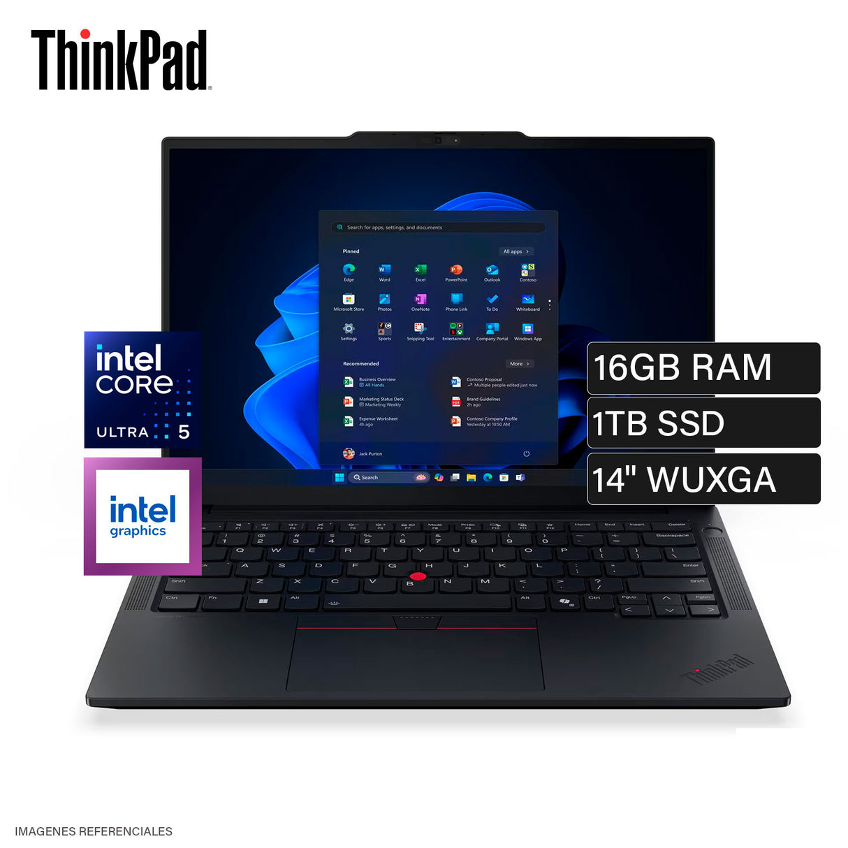 Laptop Lenovo ThinkPad E14 GEN 7 Intel Core Ultra 5 225U Ram 16GB Disco 1TB SSD 14" WUXGA Windows 11 Pro (21SY0010LM)