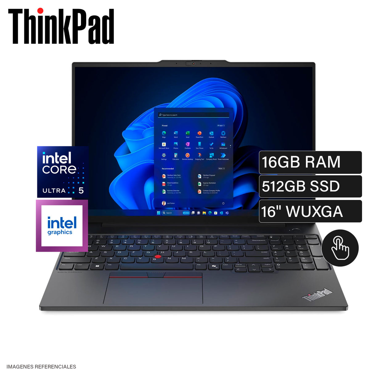 Laptop Lenovo ThinkPad E16 Gen 2 Intel Core Ultra 5 125U 16GB RAM 512GB SSD 16” WUXGA Windows 11 Pro (21MB0010LM)