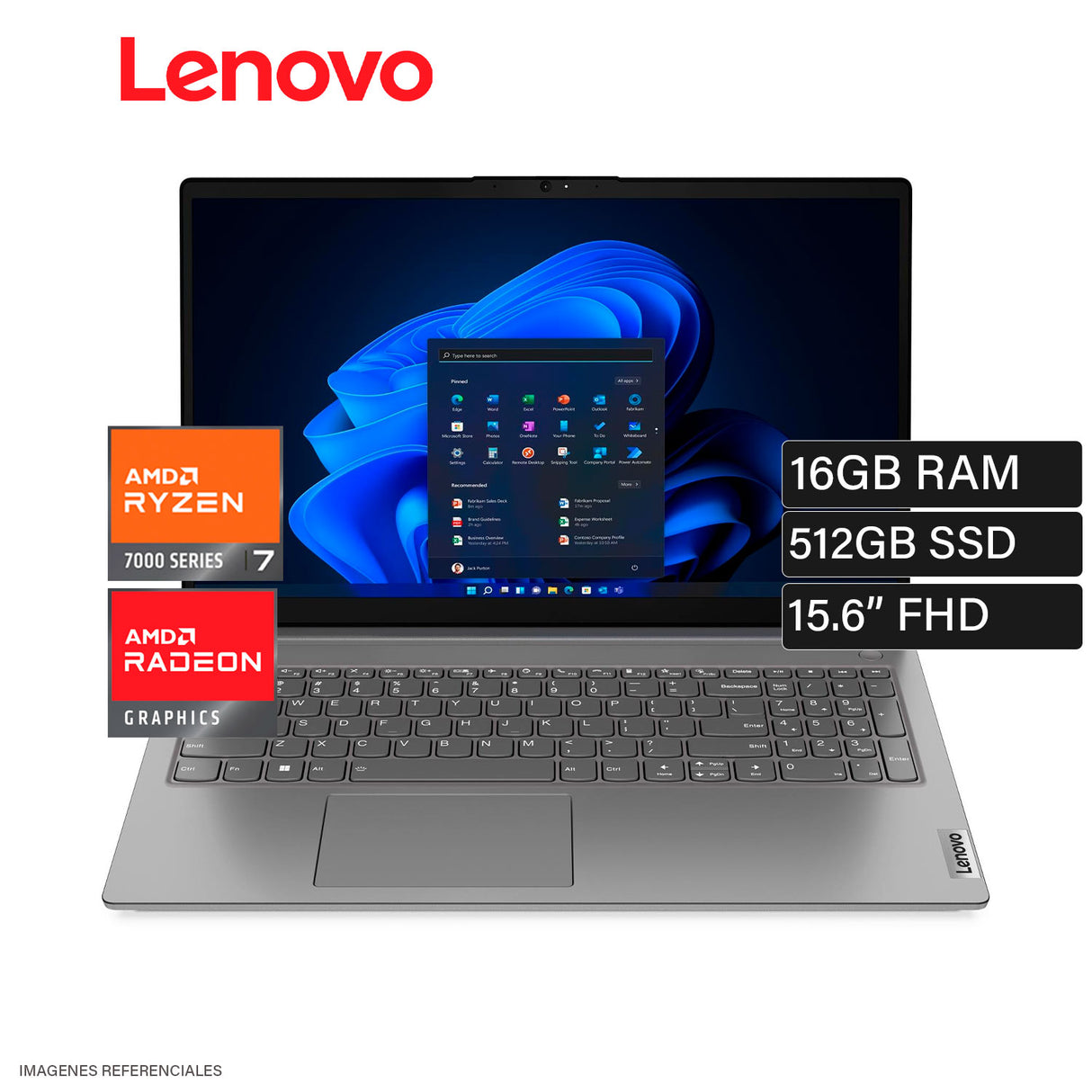 Laptop Lenovo V15 G4 ABP Ryzen 7 7730U Ram 16GB Disco 512GB SSD 15.6″ FHD FreeDOS