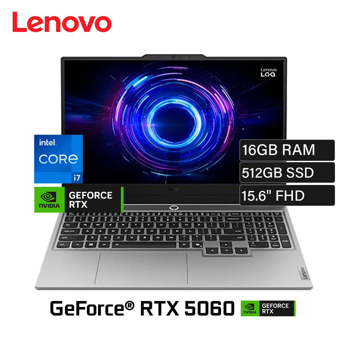 Laptop Lenovo LOQ 15IRX10 Intel Core I7 13650HX RAM 16GB Disco 512GB SSD NVIDIA RTX 5060 8GB 15.6" FHD Windows 11