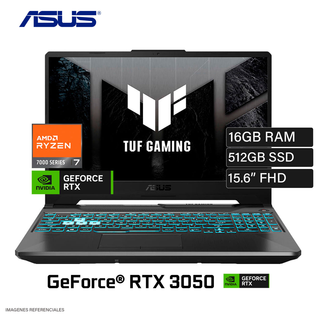 Laptop Asus TUF Gaming FA506NCG-HN184W AMD Ryzen 7 7445HS Ram 16GB Disco 512GB SSD NVIDIA RTX 3050 4GB 15.6″ FHD Windows 11 OPEN BOX