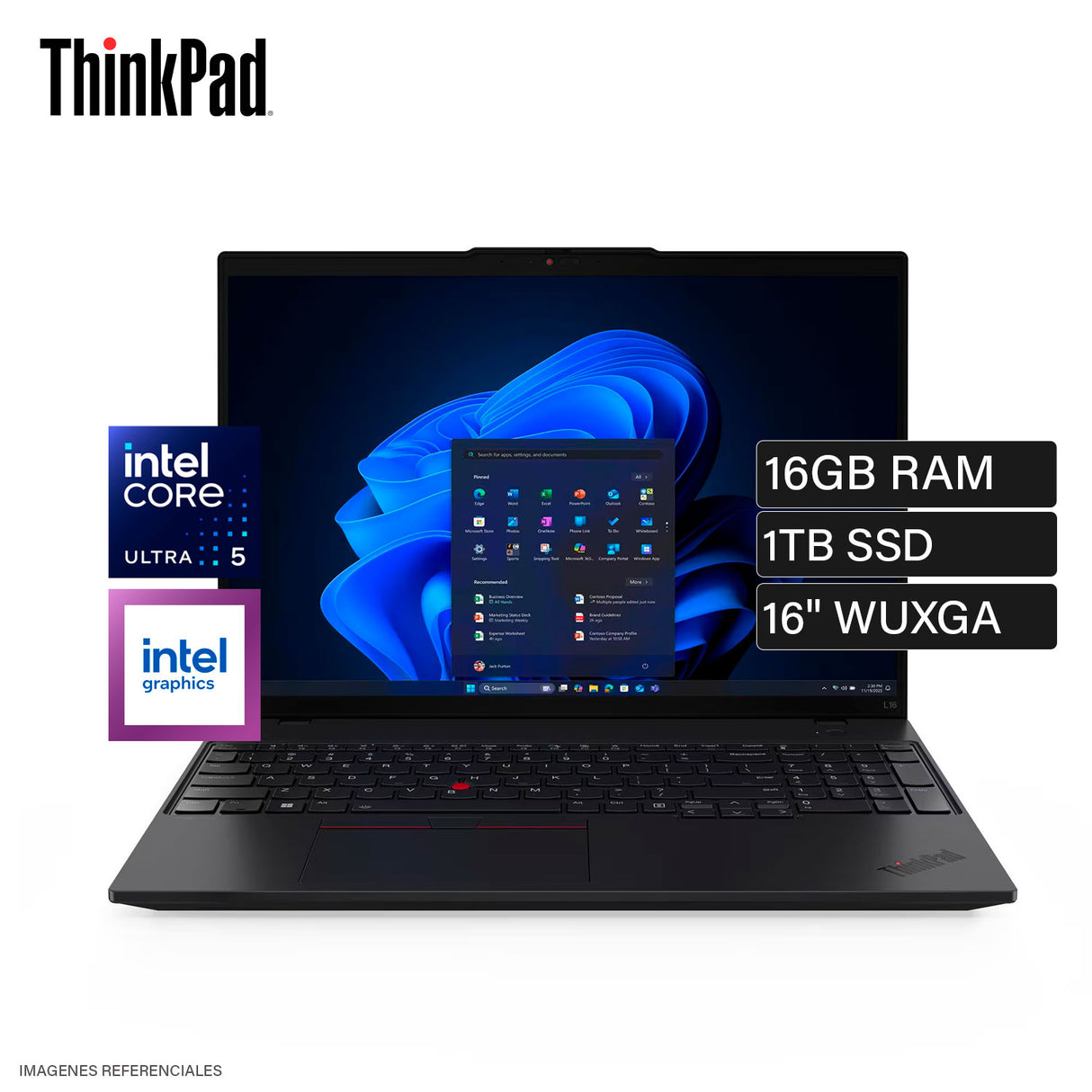 Laptop Lenovo ThinkPad L16 Gen 2 Intel Core Ultra 5 225U Ram 16GB Disco 1TB SSD 16" WUXGA Windows 11 Pro (21SB000KLM)