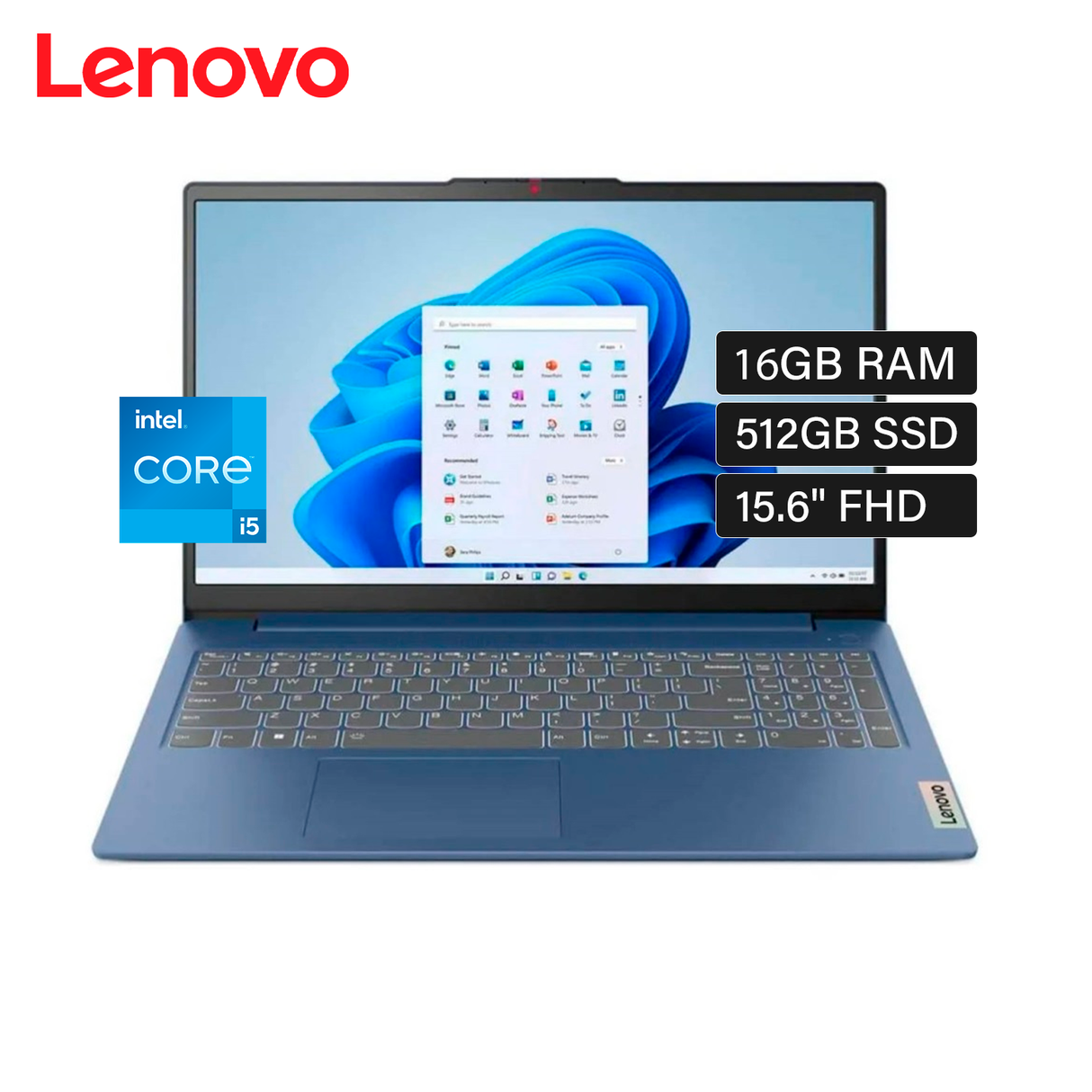 Laptop Lenovo IdeaPad Slim 3 15IAH8 Intel Core i5 12450H  Ram 16GB Disco 512GB SSD 15.6" FHD FreeDos (83ER001DLM)