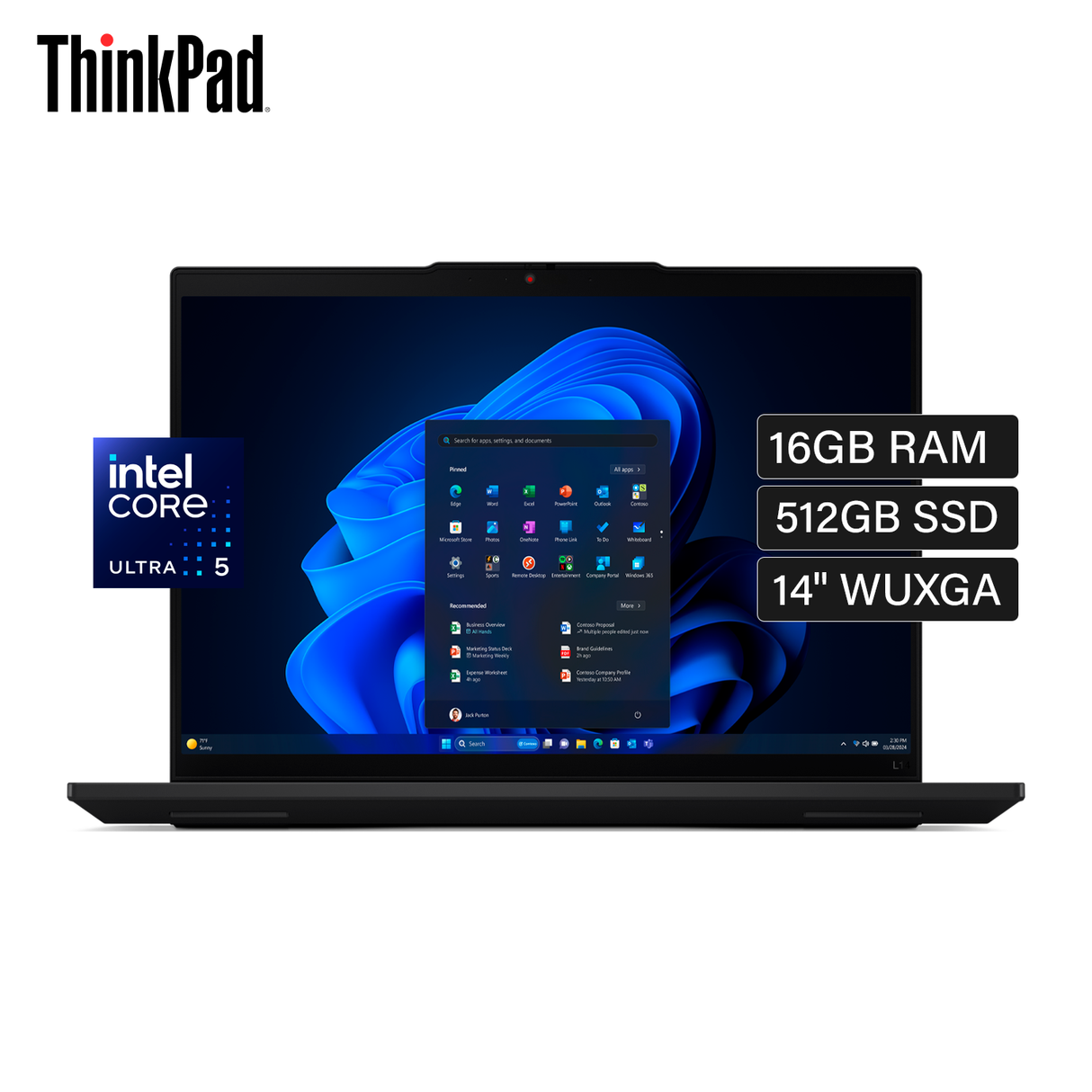 Laptop Lenovo Thinkpad L14 Gen 5 Intel Core Ultra 5 125U Ram 16GB Disco 512GB SSSD 14" WUXGA Windows 11 Pro (21L2000WLM)