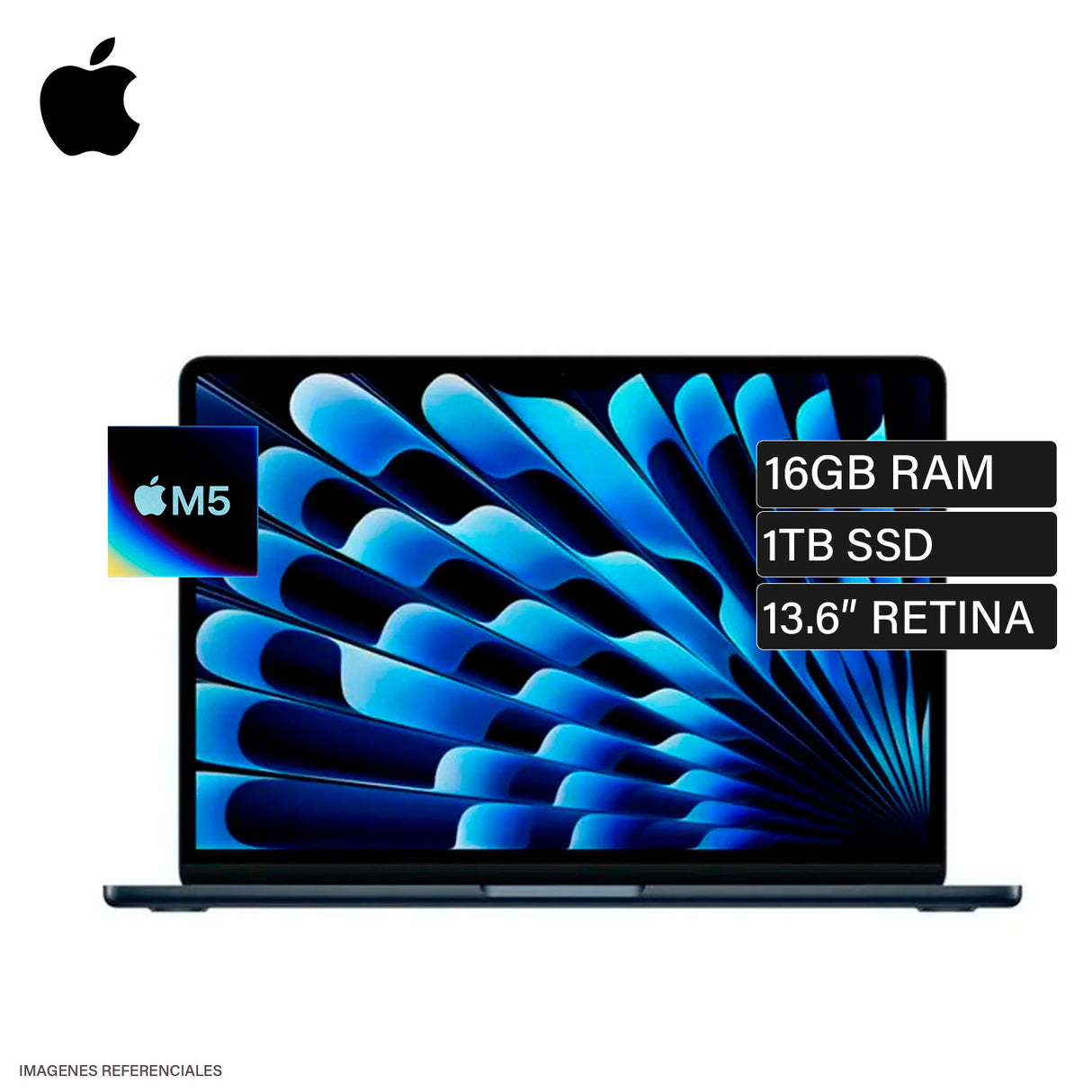 MacBook Air 13 Chip M5 Ram 16GB Disco 1TB SSD 13.6" Retina Midnight Teclado Español